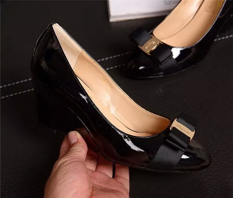 Ferragamo Shallow mouth wedge Shoes Women--004
